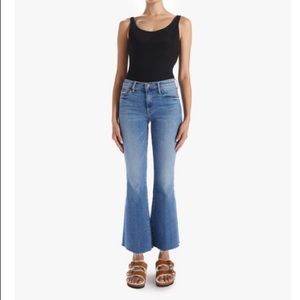 Mother weekend fray denim